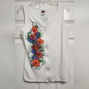 Harley-Davidson Zip Front Tank Top Women's Large NWOT